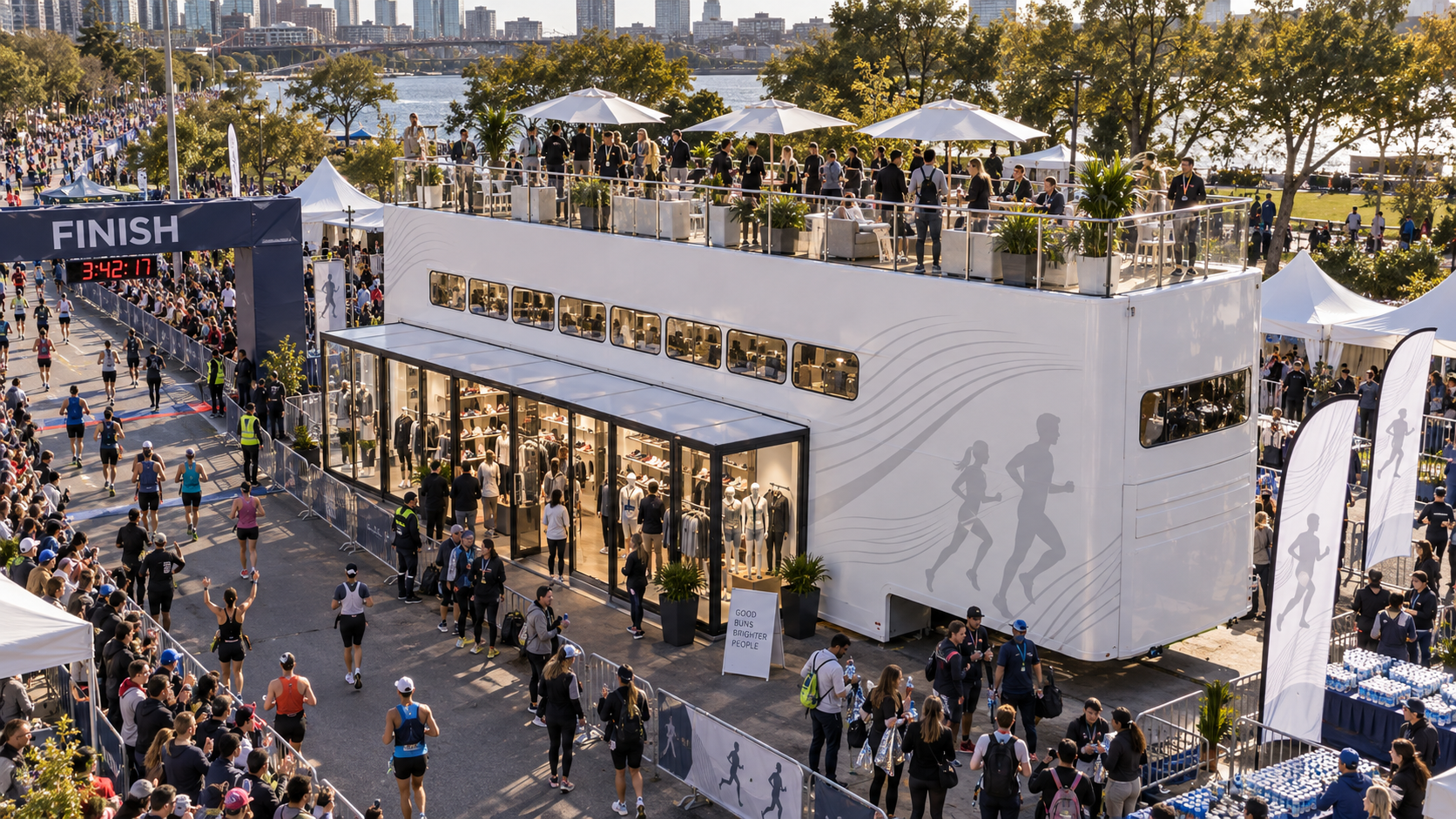 Magna Rooftop Labor aplicada como loja temporária premium em evento esportivo