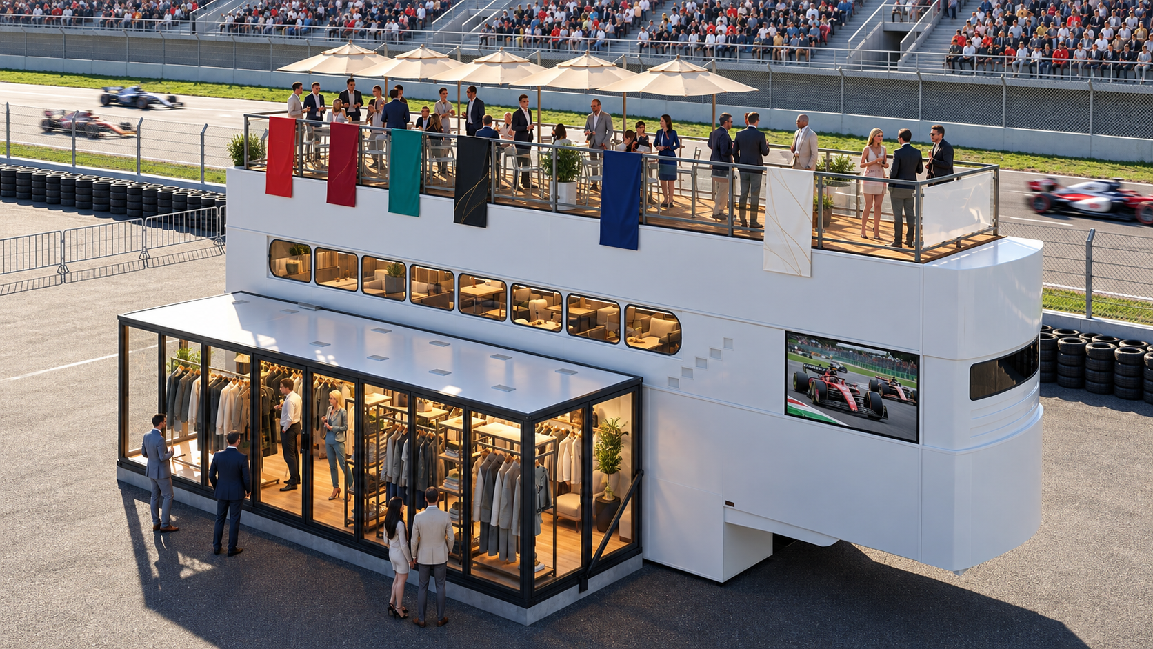 Magna Rooftop Labor de quatro níveis aplicada a hospitality em evento automobilístico